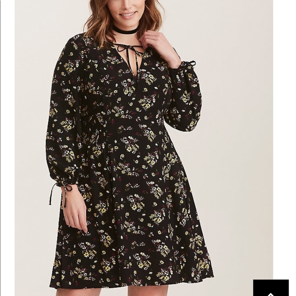 Floral Print Challis Smocked Waist Dress